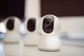 A close up of a camera on a table