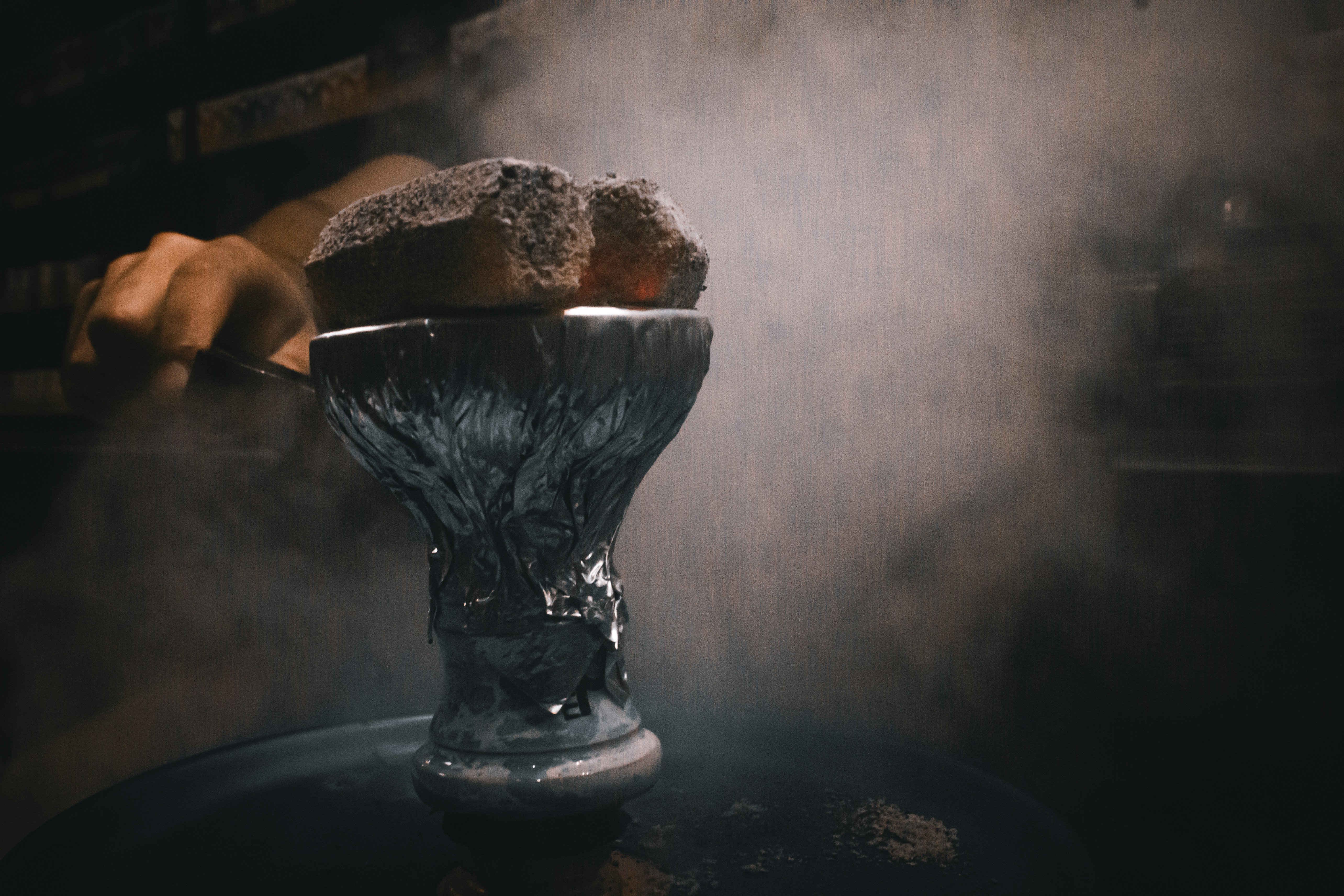 A close up of a bowl of food on a table