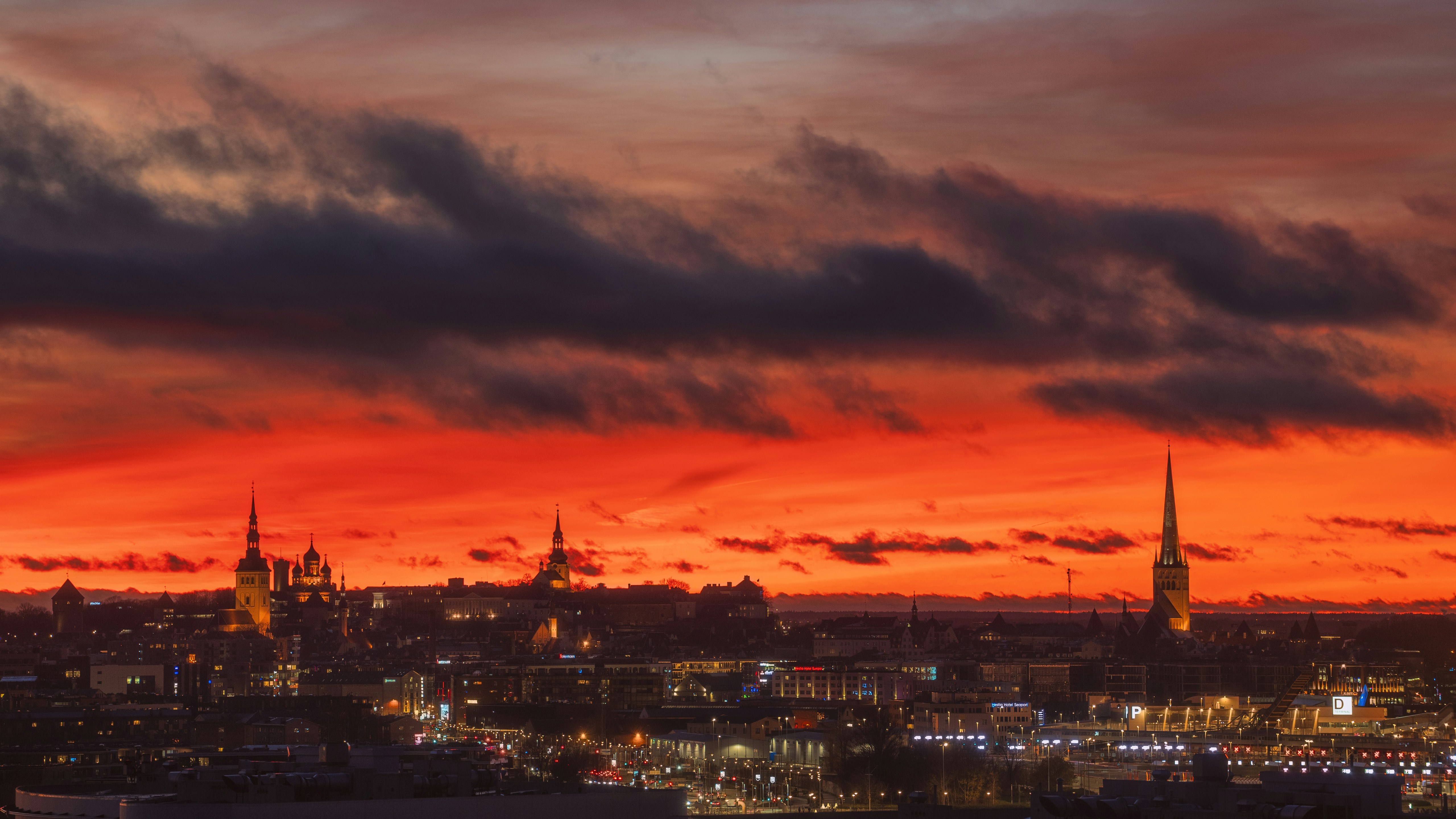 A view of the city of london at sunset