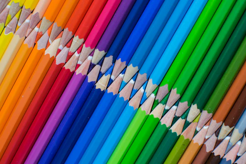 A row of colourful pencils