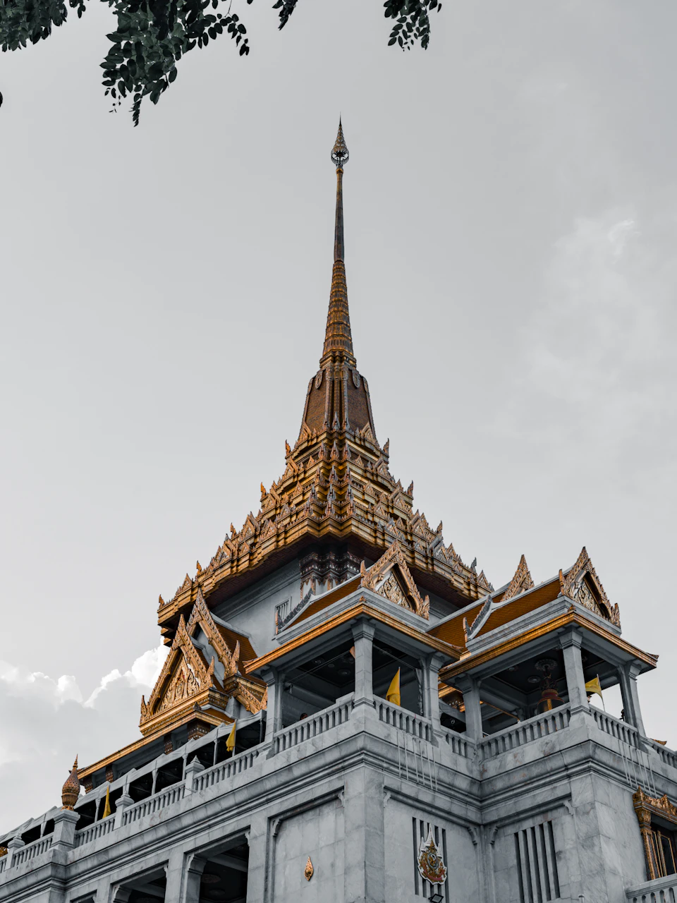Majestic temple complex with multiple levels and tiers, featuring intricate architectural details prominently