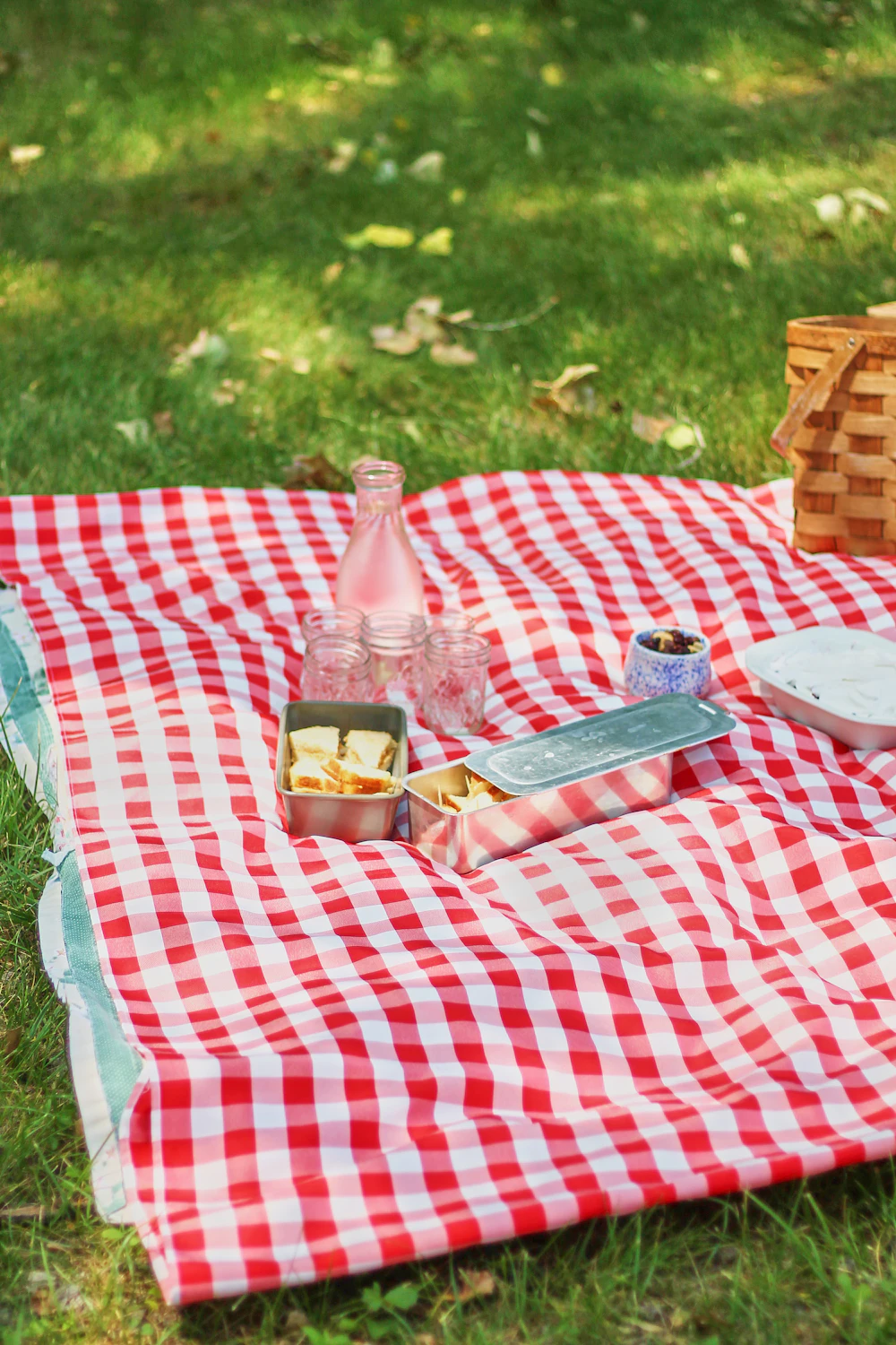 A classic gingham picnic spread