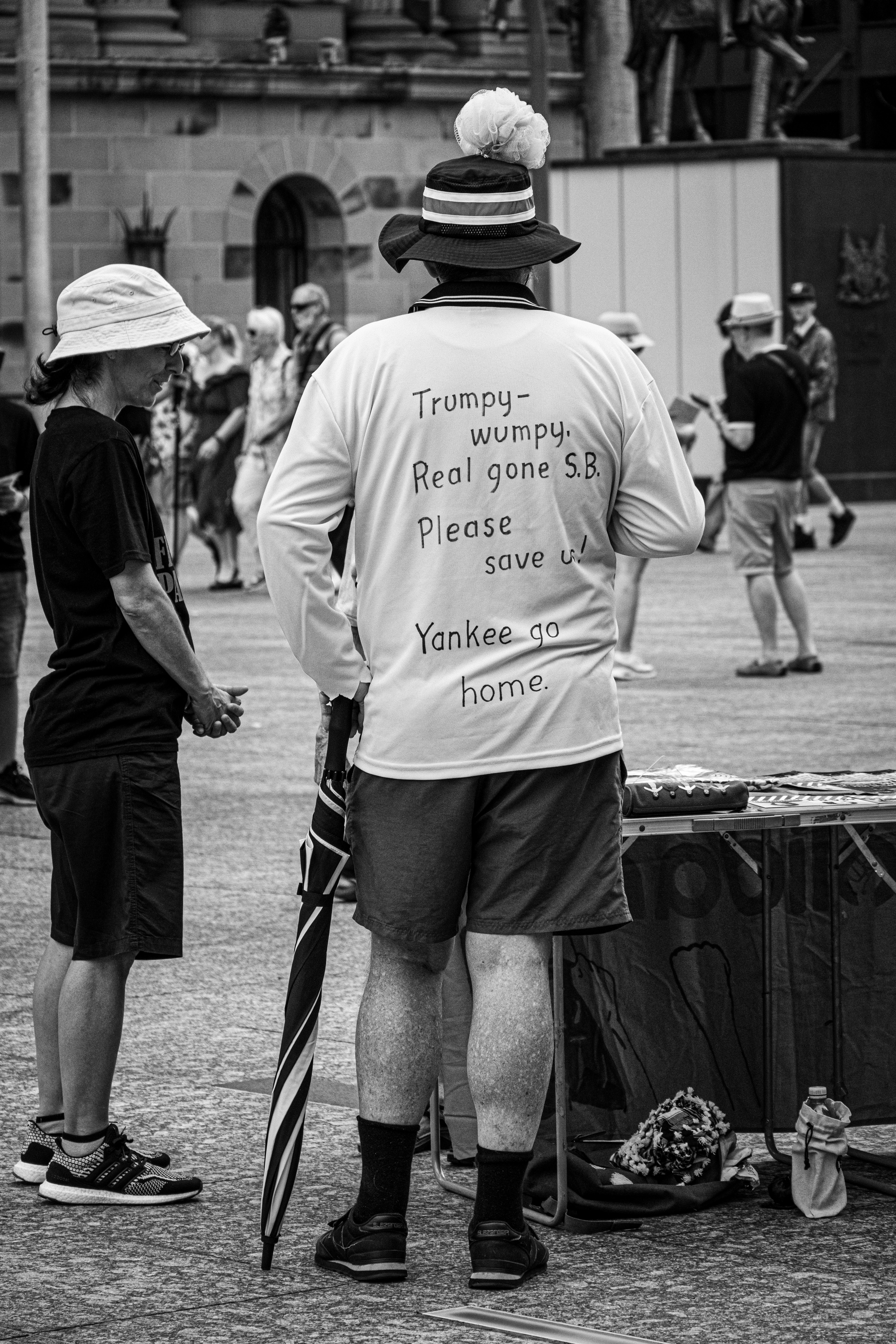 A black and white photo of a group of people