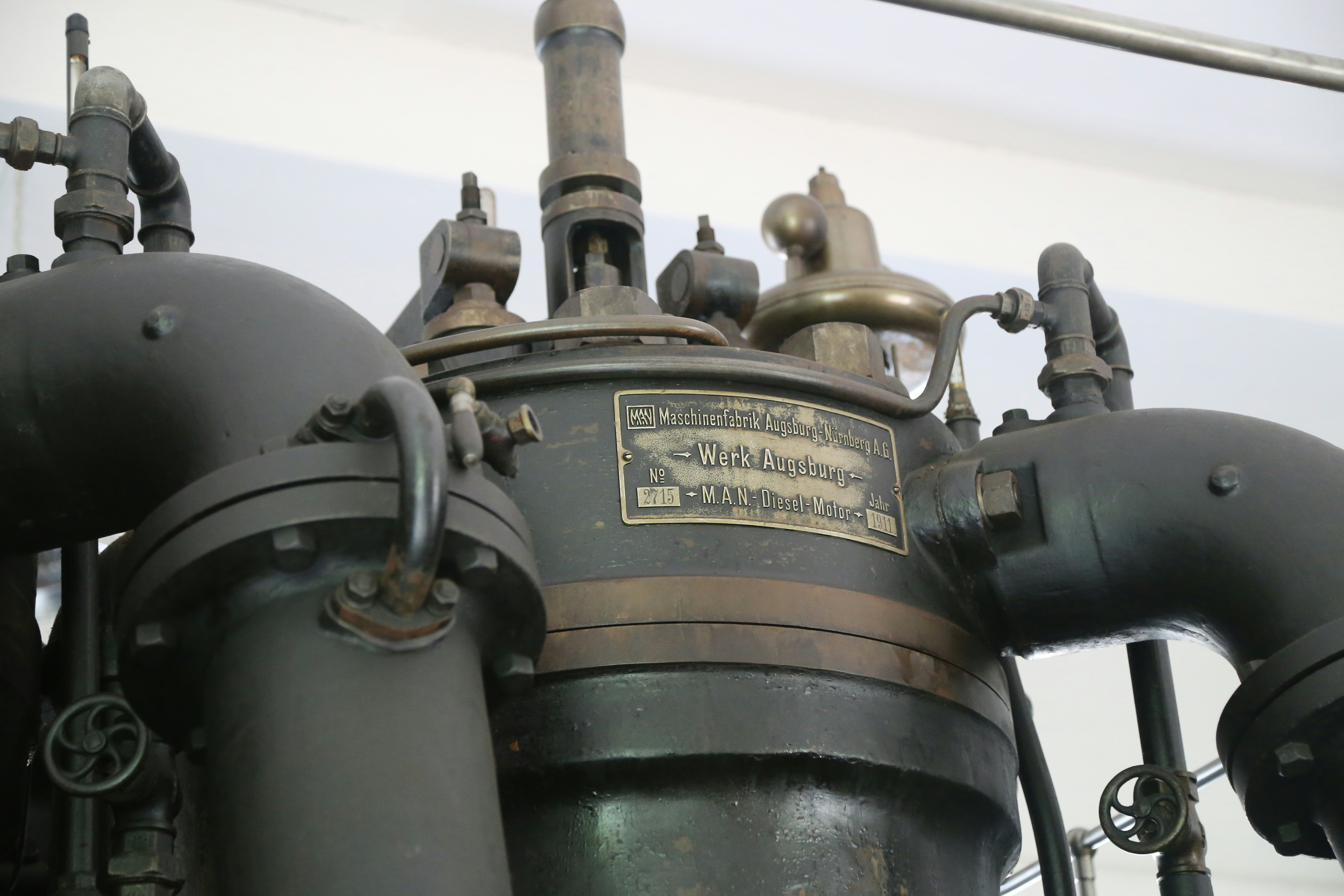 A close up of a large metal object