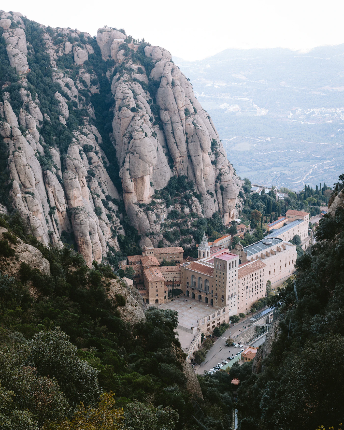 The monastery beneath Montserrat’s rock spires