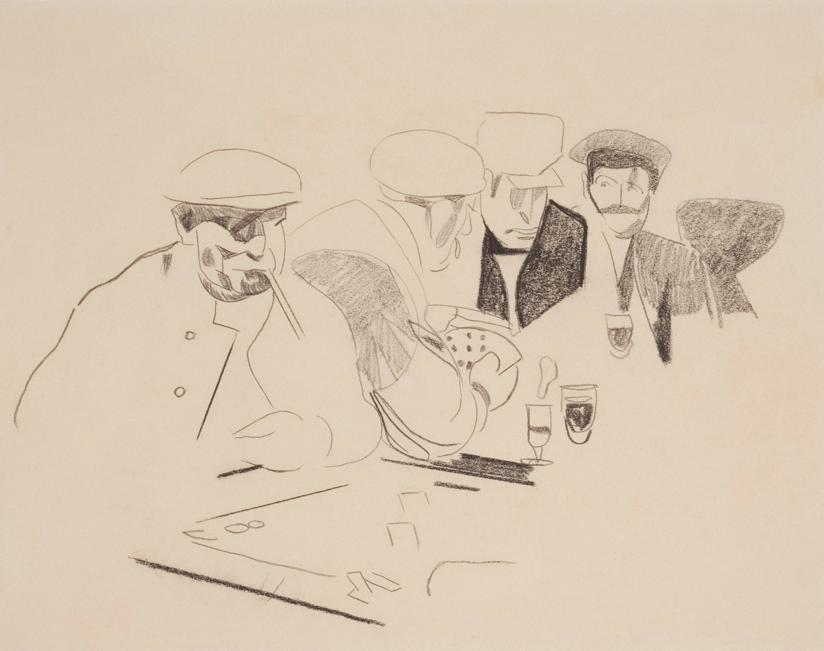 The card players, circa 1922, France, by Frances Hodgkins. Purchased 2000 with New Zealand Lottery Grants Board funds. Te Papa (2000-0007-4). https://collections.tepapa.govt.nz/object/468187