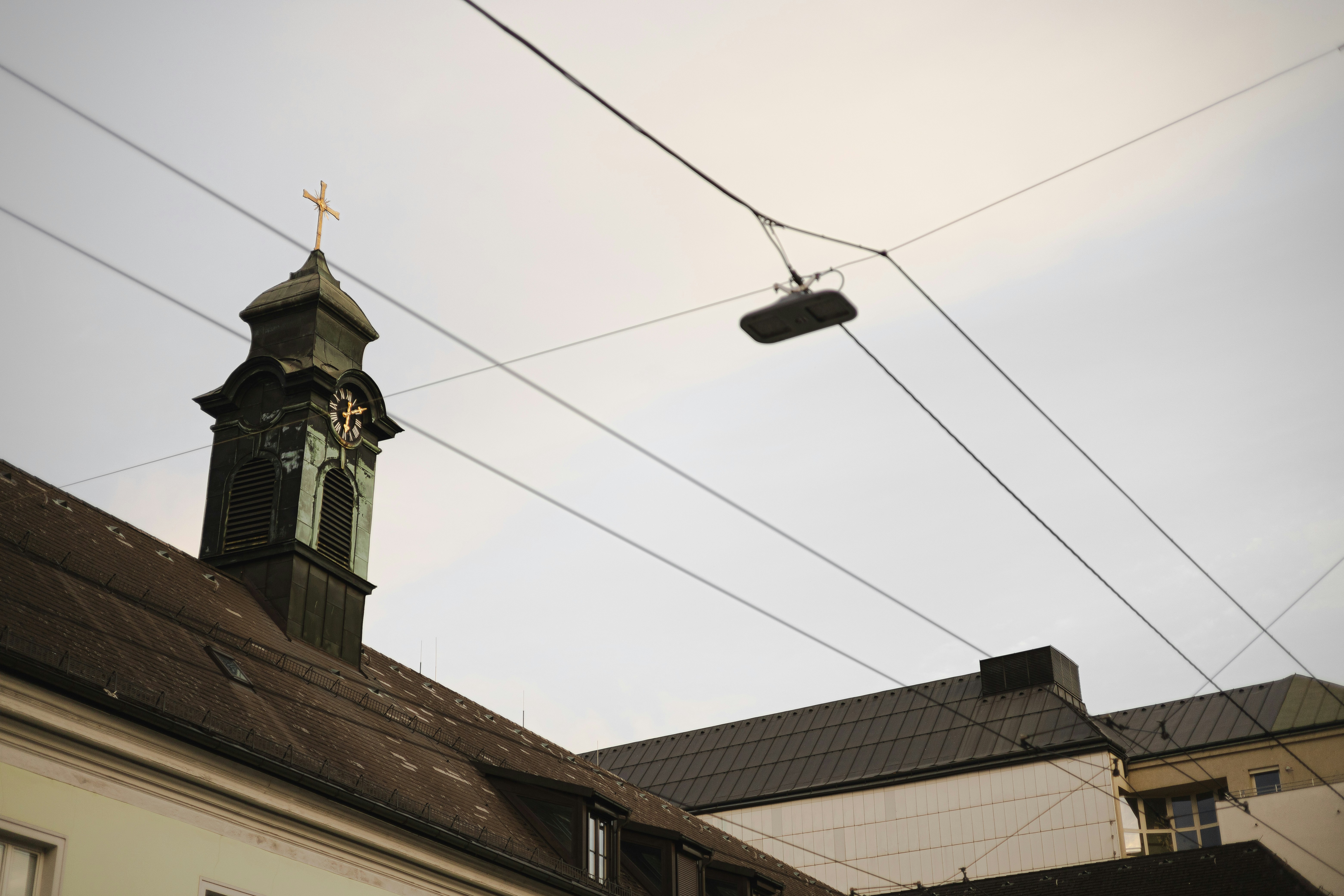 A clock tower on top of a building