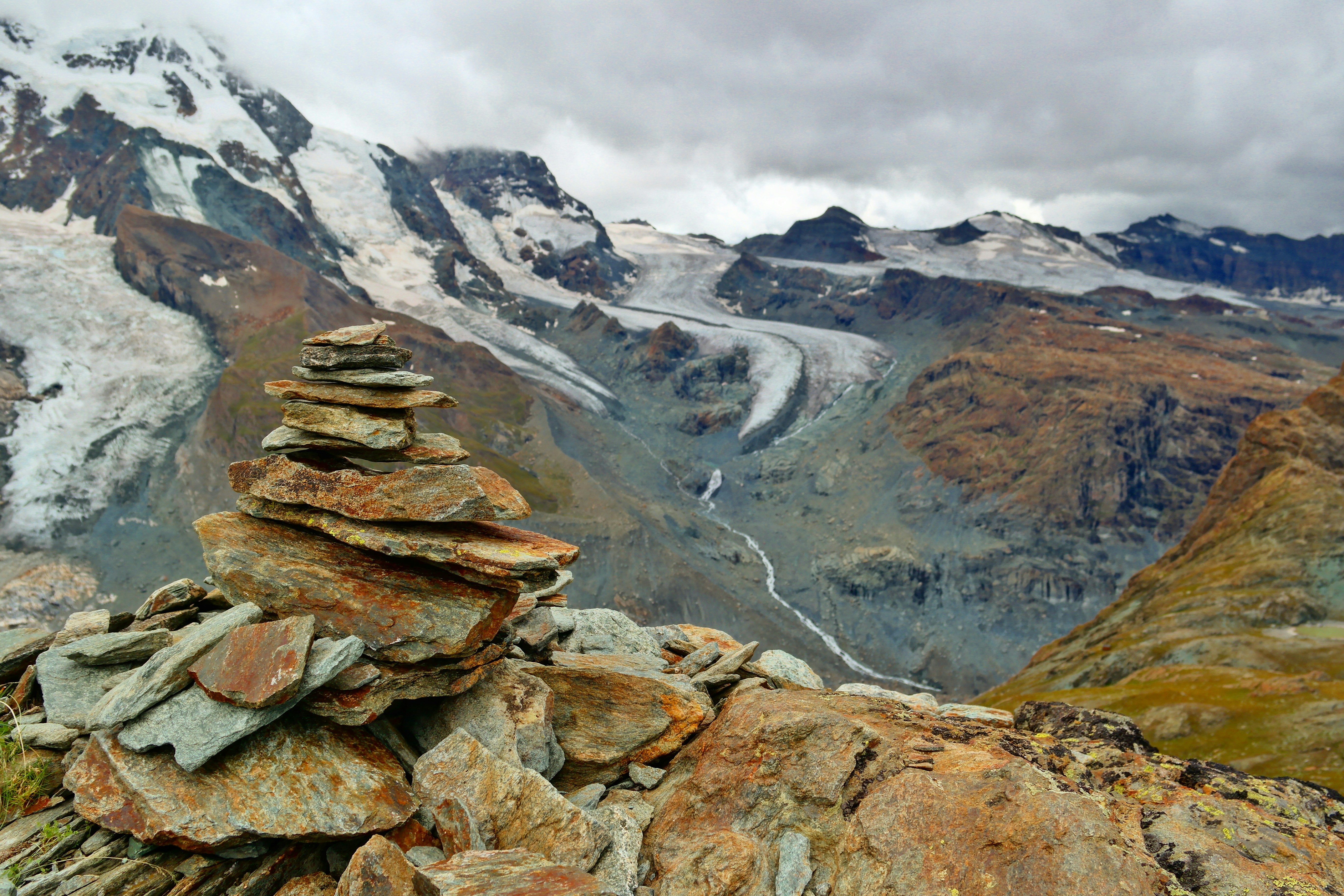 A pile of rocks sitting on top of a mountain