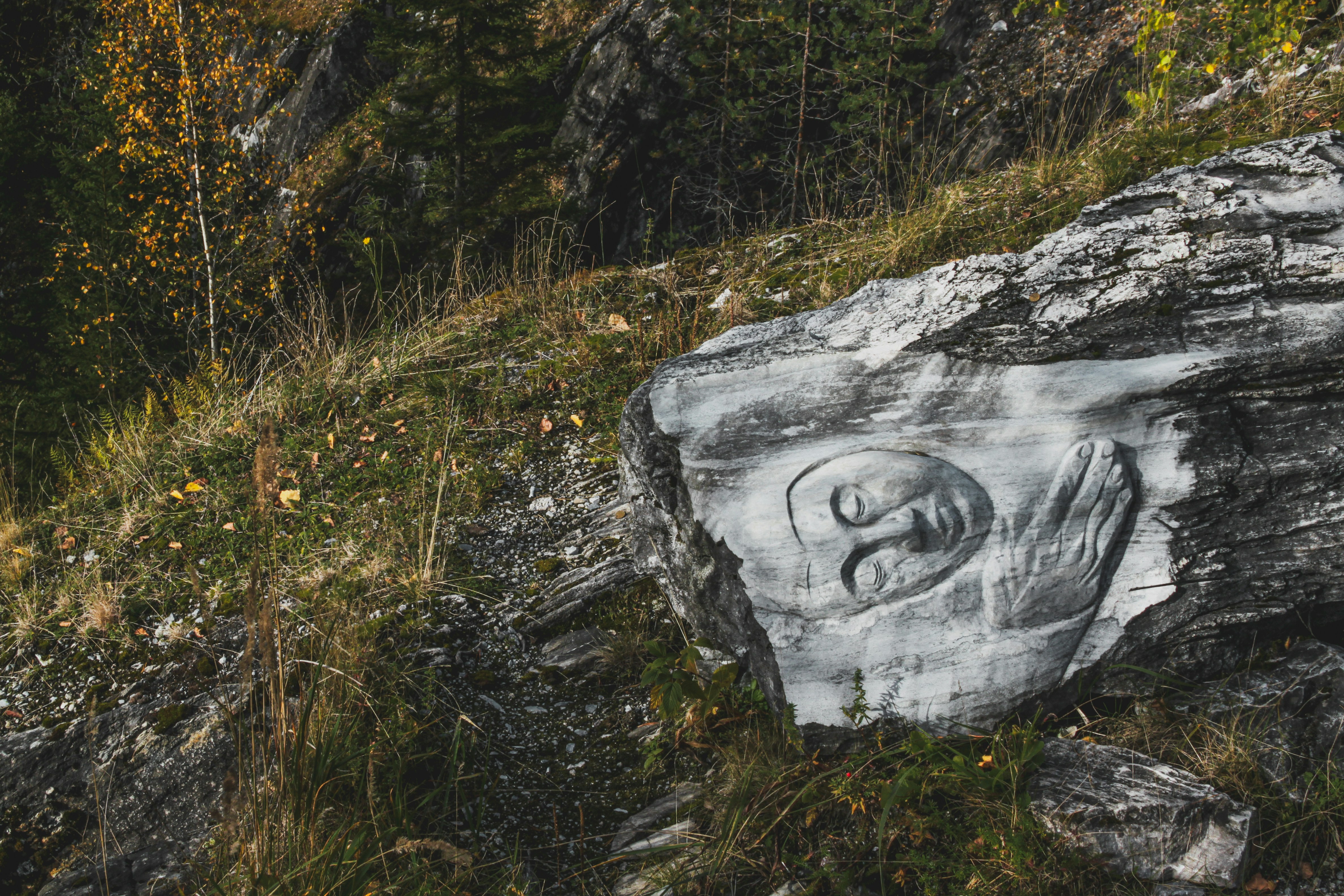A rock with a face carved into it photo – Free Face Image on Unsplash