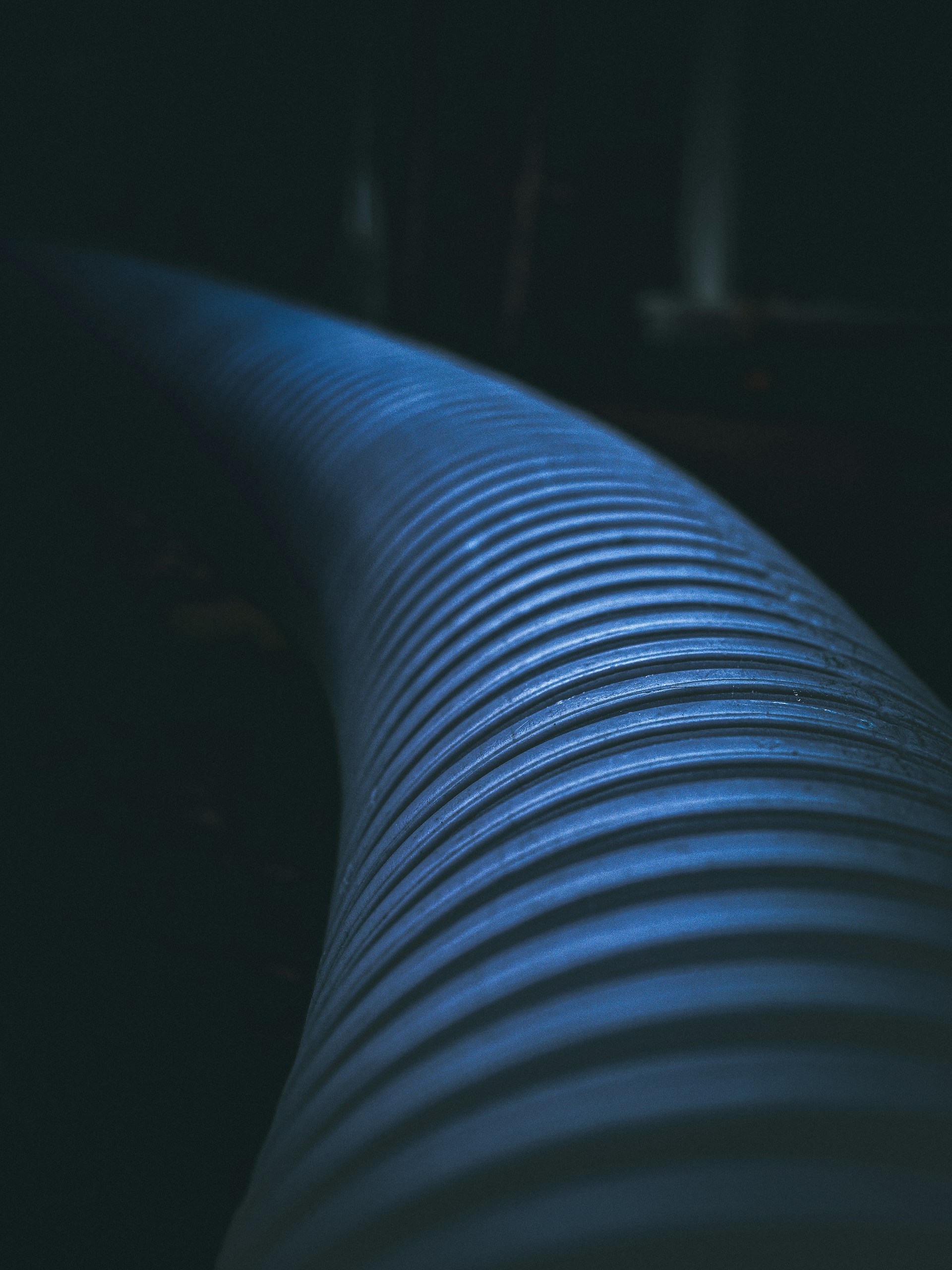 A close up of a pipe in the dark