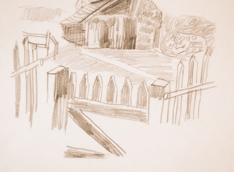 Pencil concept sketch of an environment