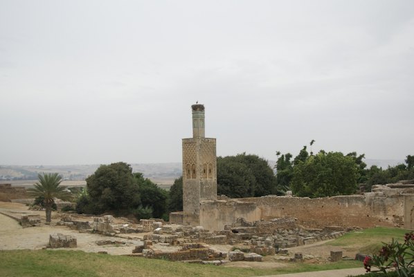 The ruined minaret at the Chellah — Rabat, Morocco