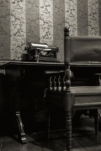 A room with a desk and a chair