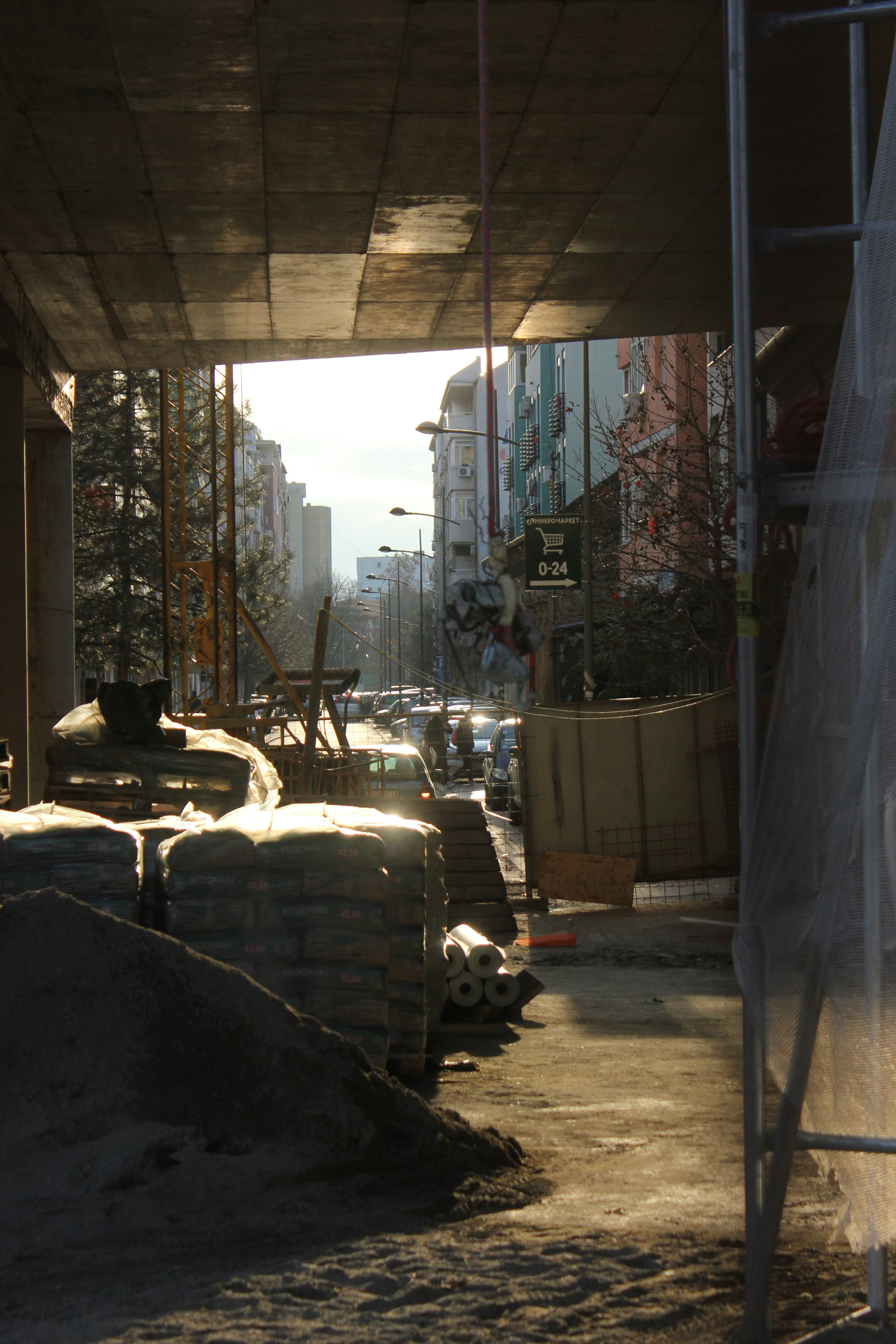 Blick auf eine Baustelle im Bau