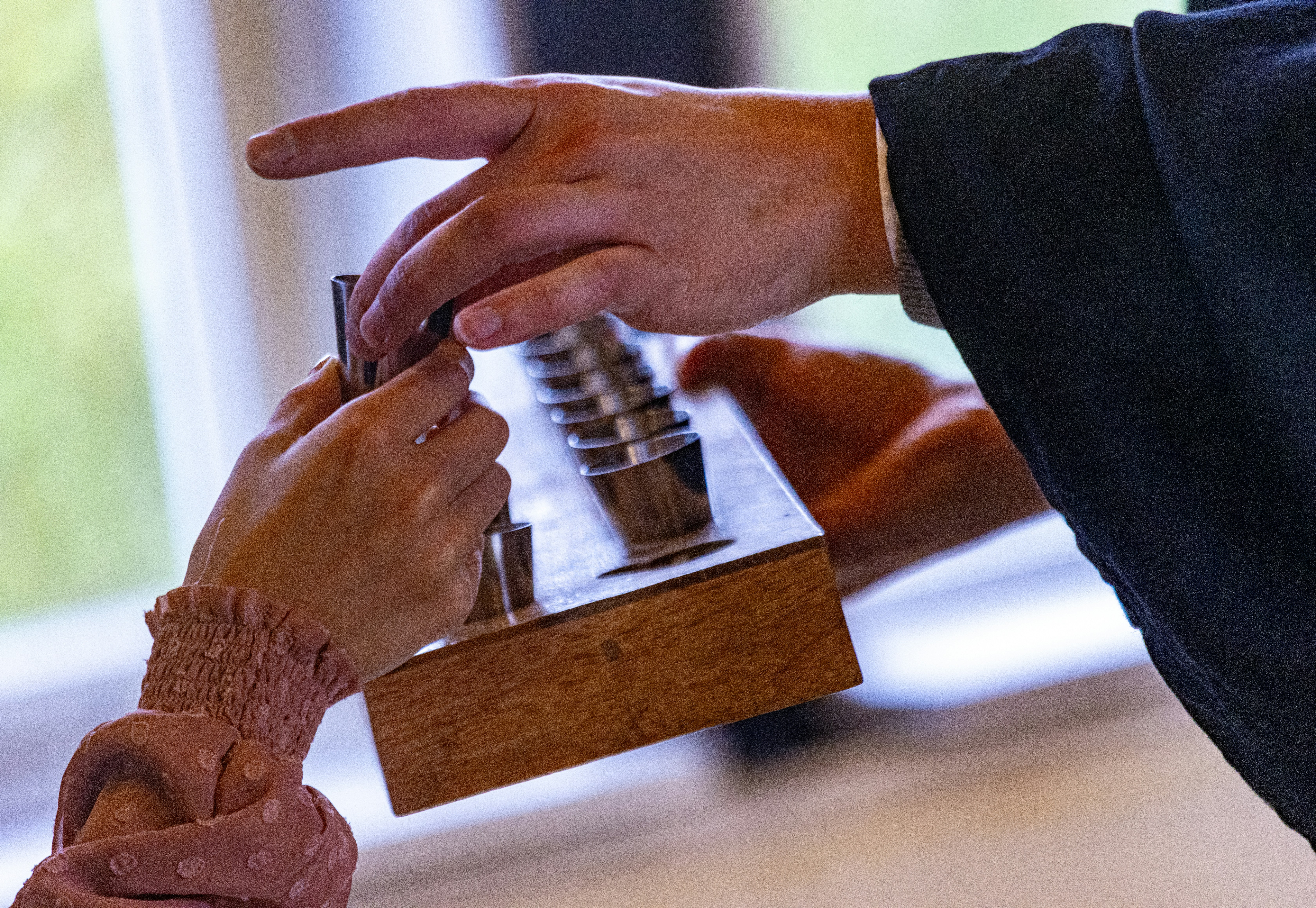 A couple of people that are touching each other