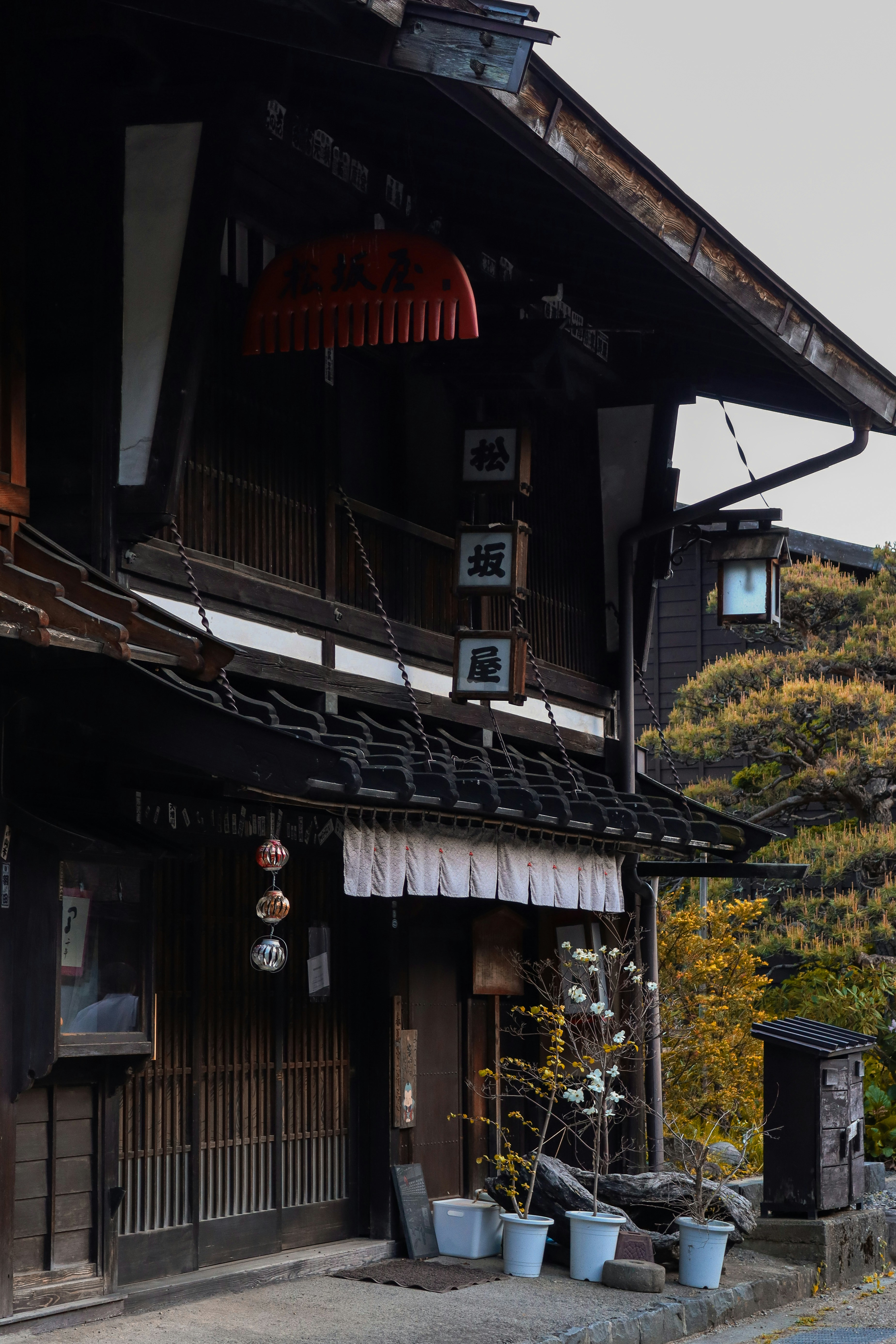 A building with a mountain in the background