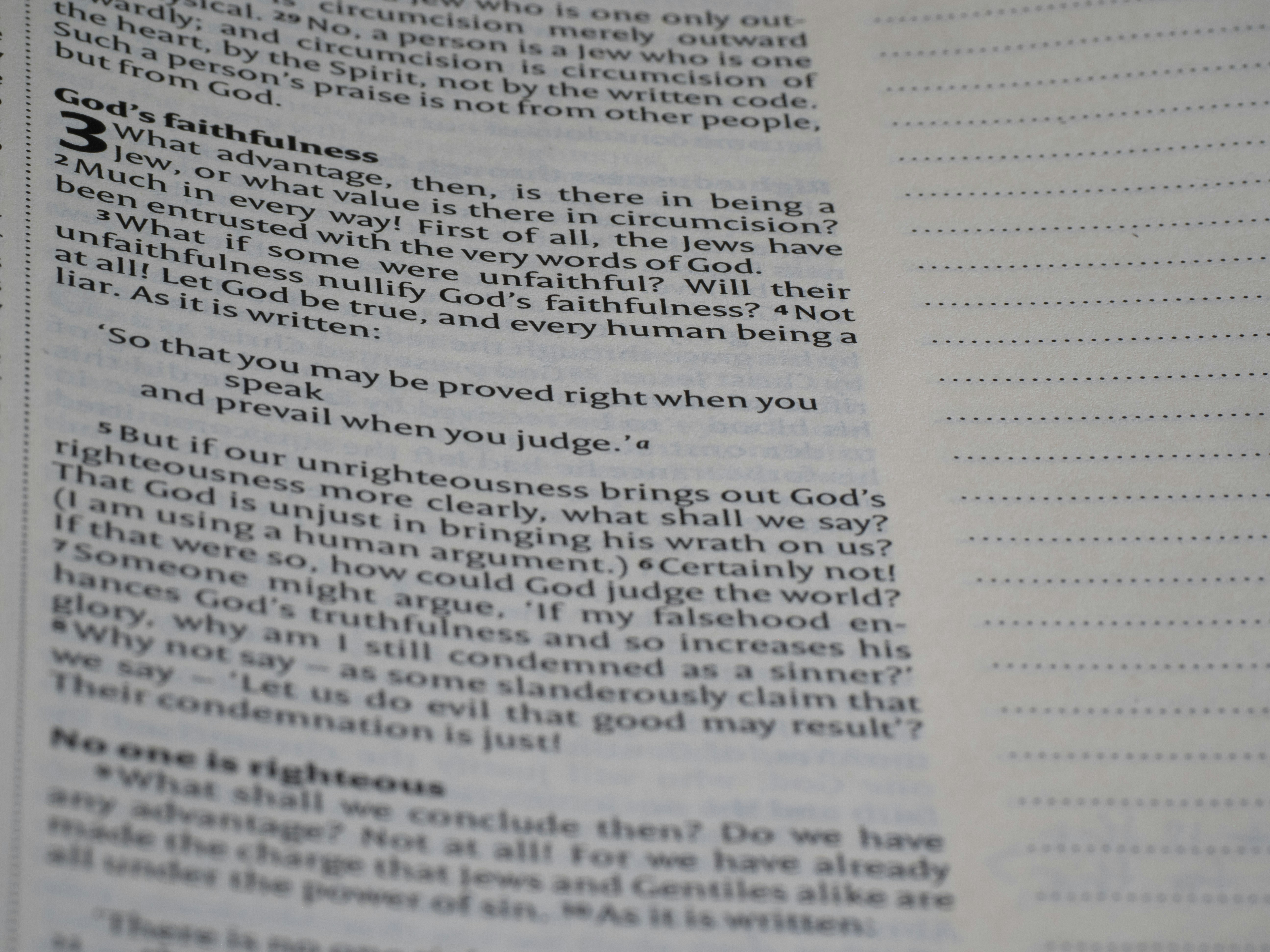 close up, bokeh, bible, new testament, christian, history, text, reading, bible study, devotions, christianity, scripture, romans, paul, grace, epistle, systematic theology, faith, law, salvation, gospel, sin,