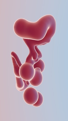 An image of a red substance floating in the air