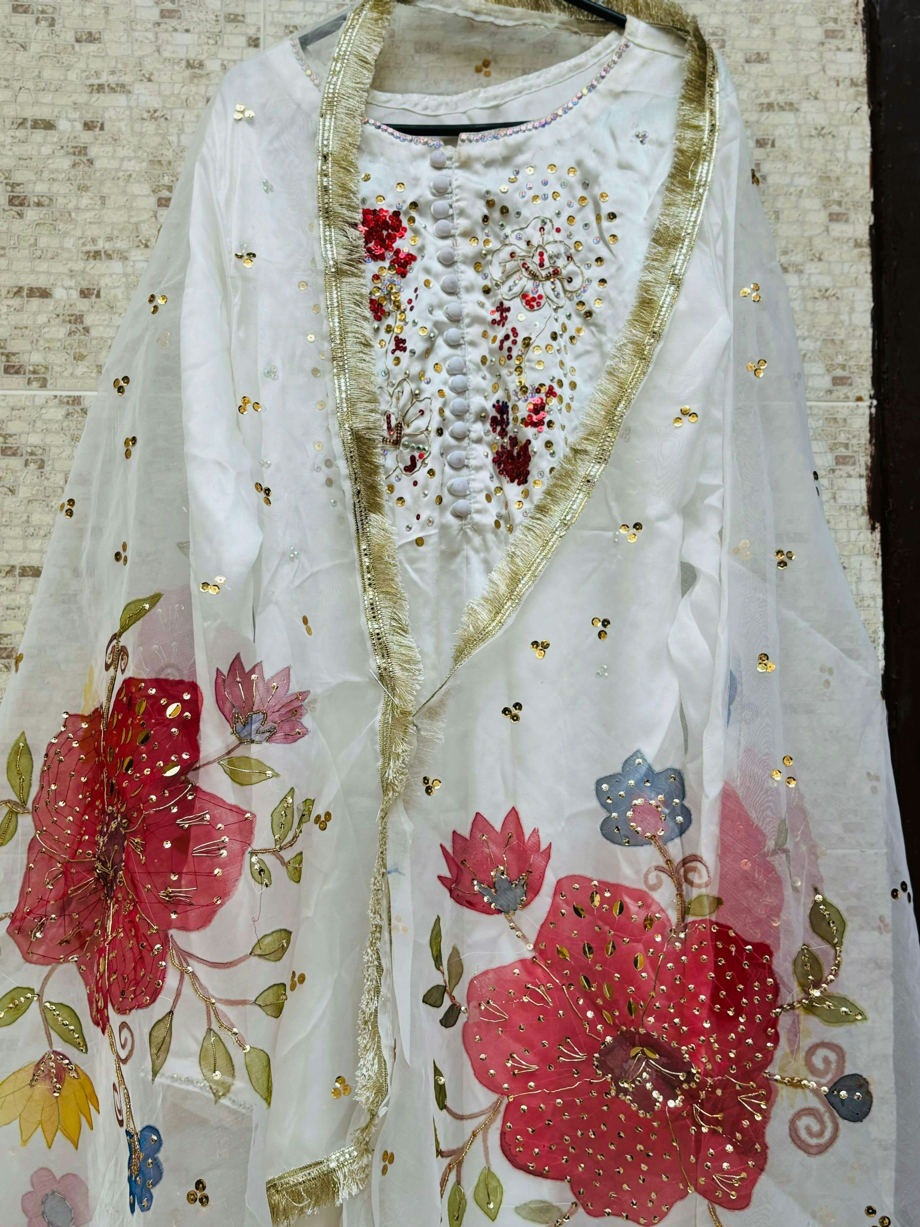 Sparkling sangeet outfit with sequin work for dance performance