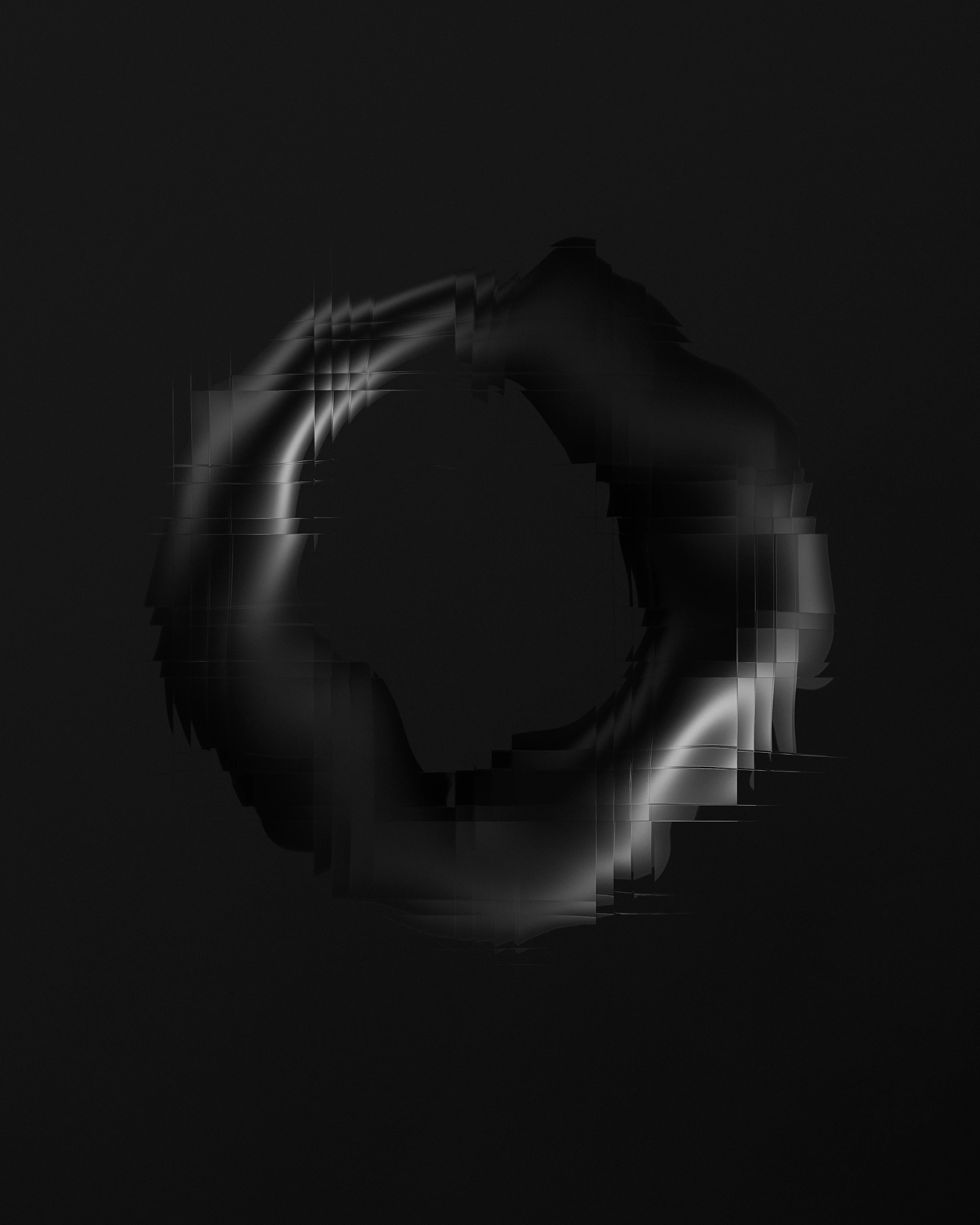 A black and white photo of a circular object
