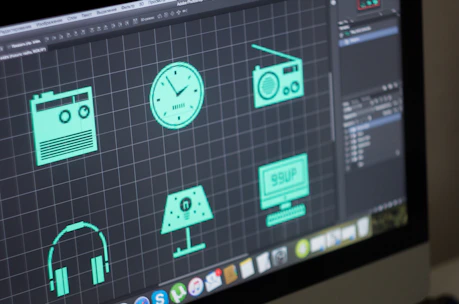 A computer screen with a bunch of icons on it