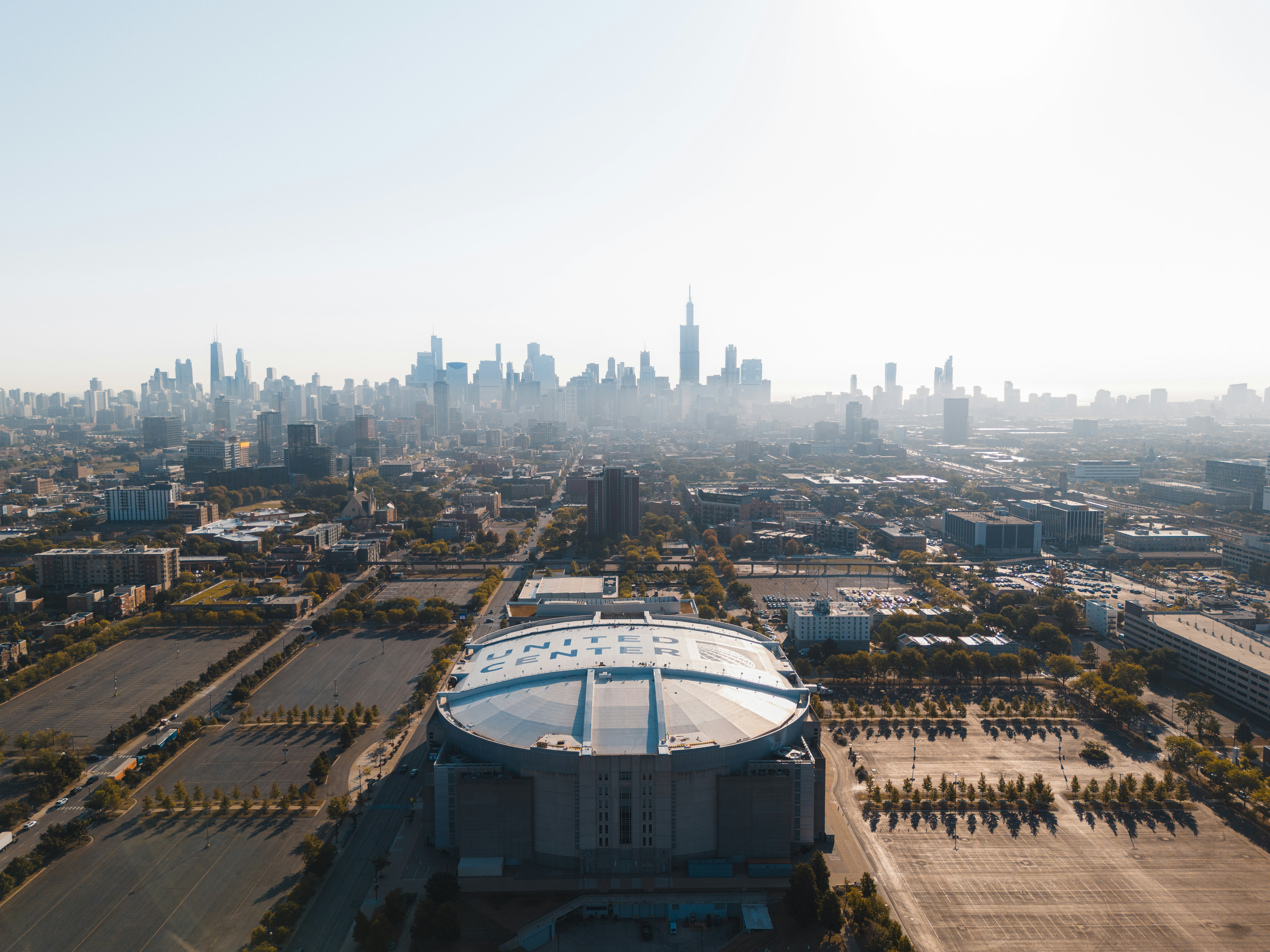 Vista aérea del Soldier Field en un día de partido de Chicago Fire
