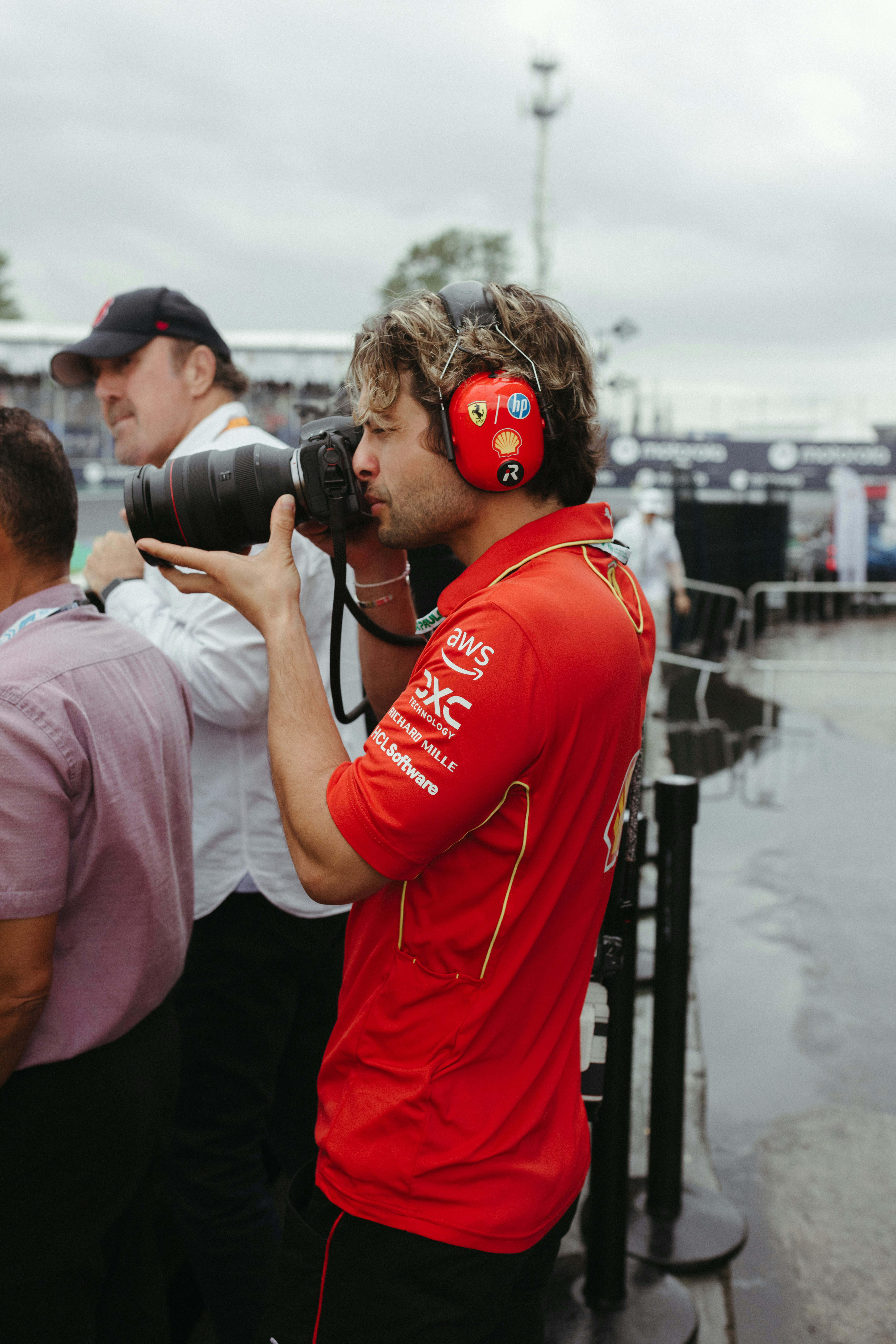 A man taking a picture of another man with a camera