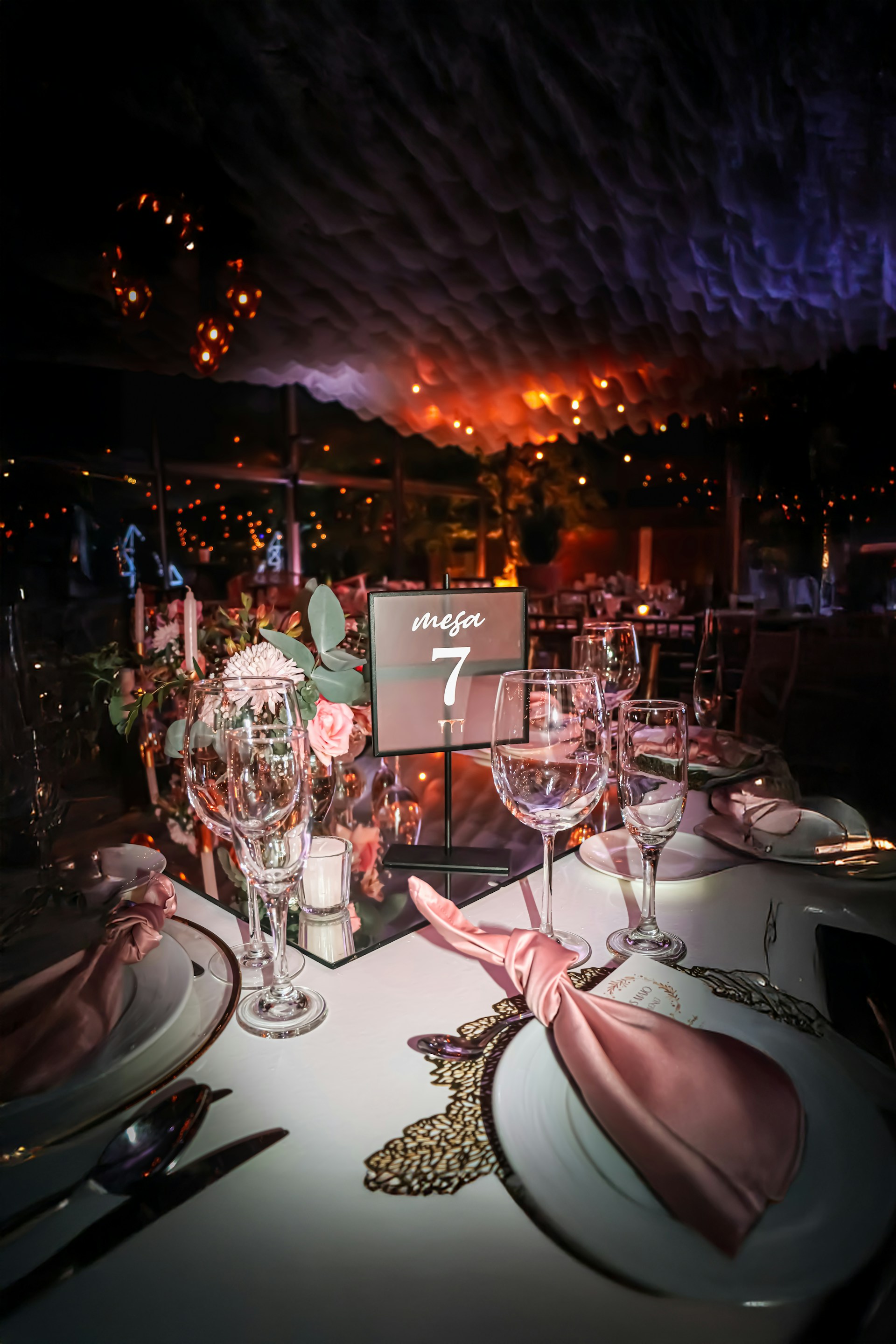 A table is set for a formal dinner
