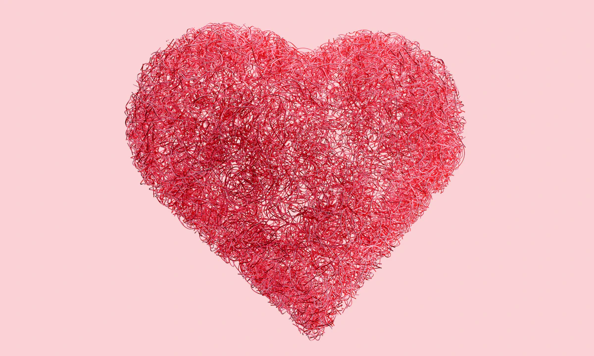 Pink heart on a soft pink background