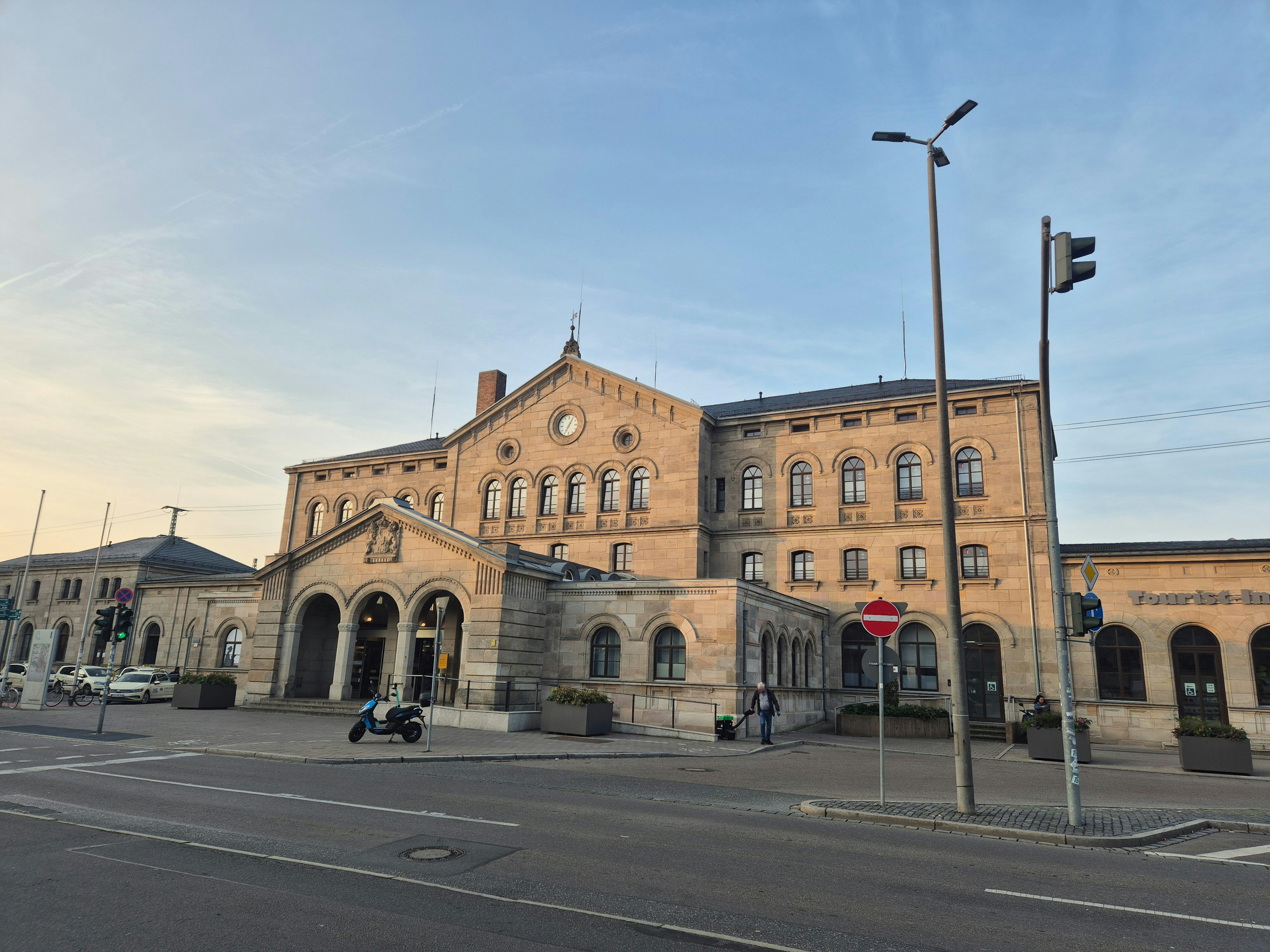A large building sitting on the side of a road