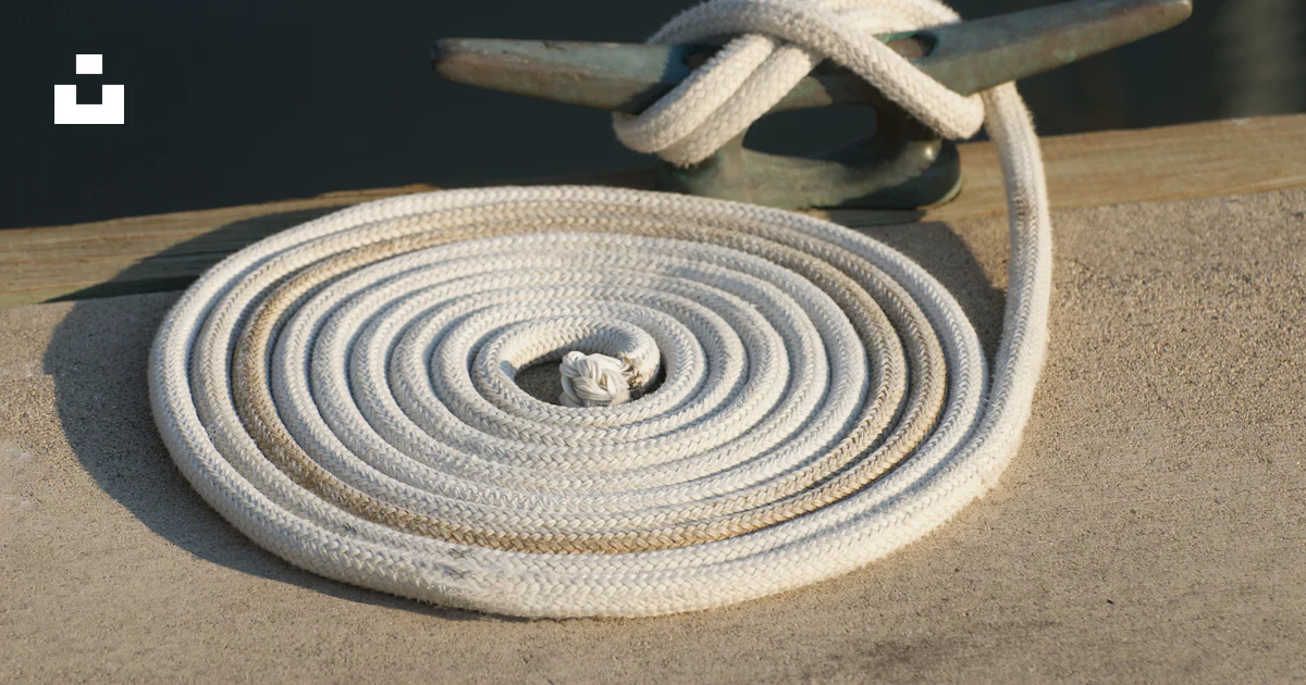 A close up of a white rope on a dock photo – Free Spiral Image on Unsplash
