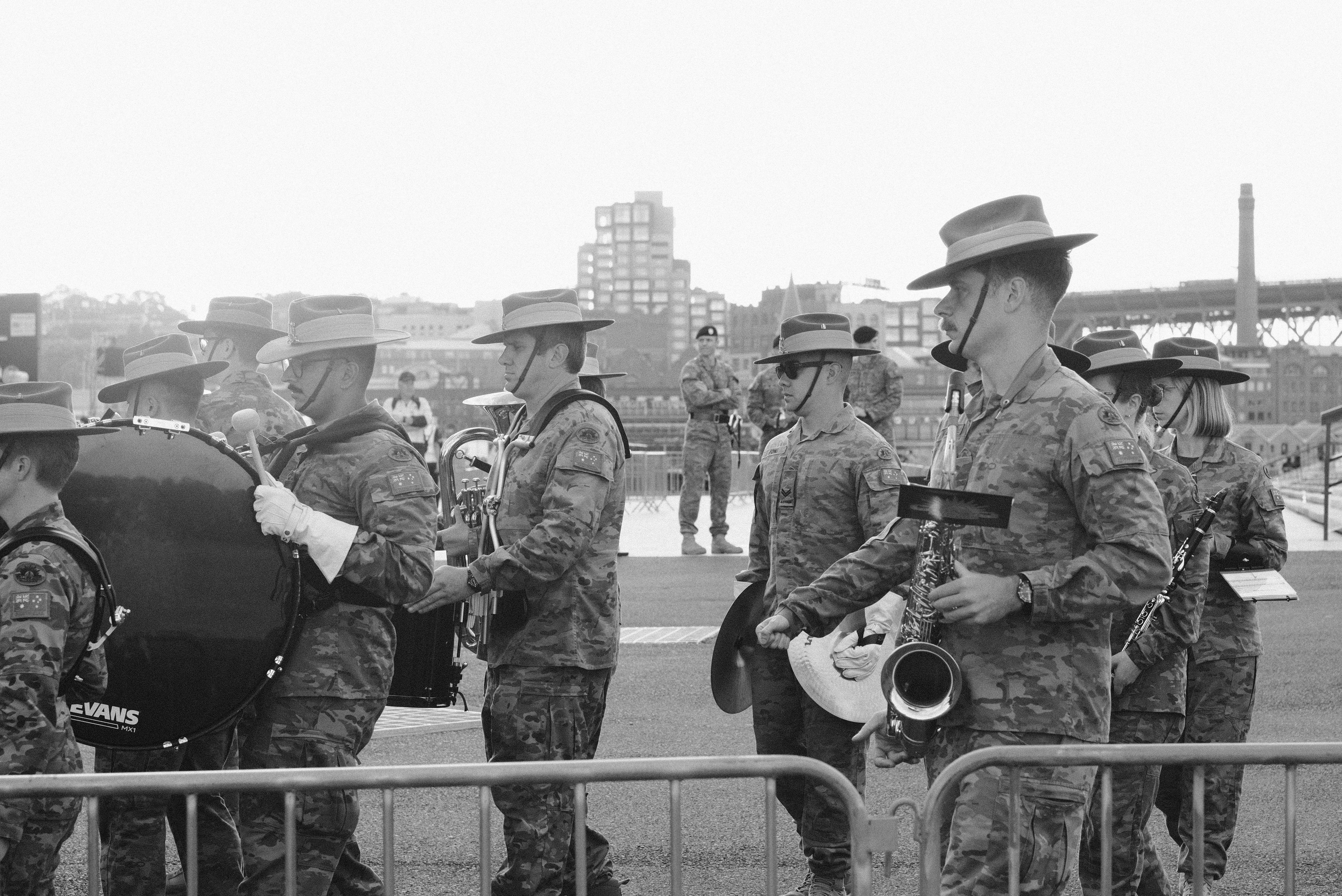 A group of soldiers standing next to each other