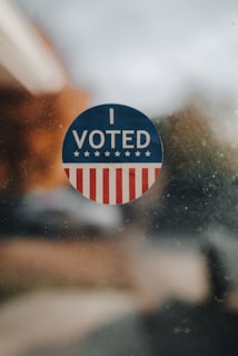 A close up of a window with a sticker on it