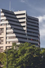 A tall building with a lot of windows on top of it