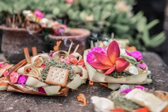 A bunch of food that is on a table