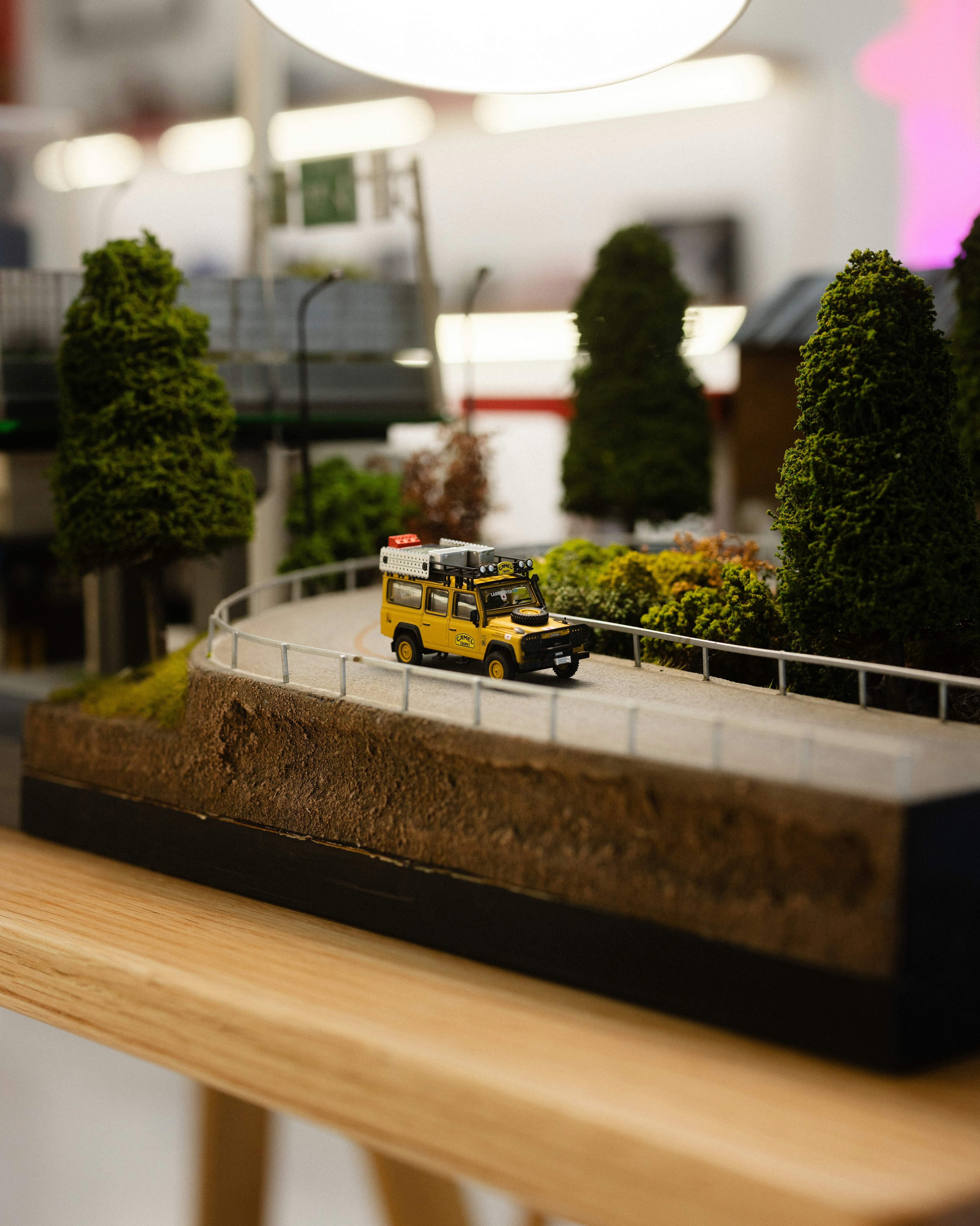 A model of a bus on a table