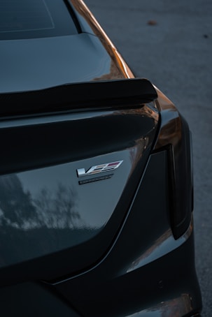 A close up of the hood of a car