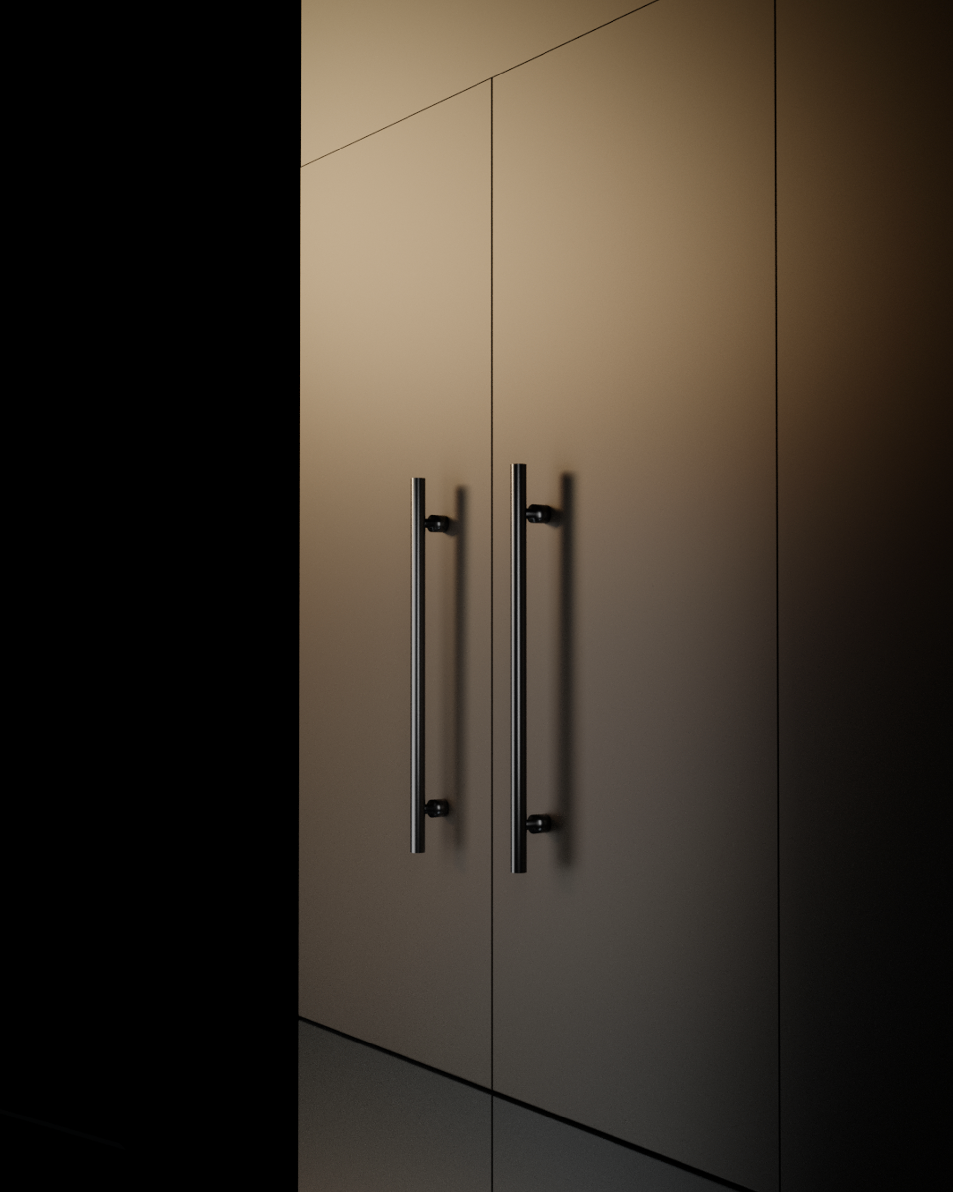 A black and white photo of a door