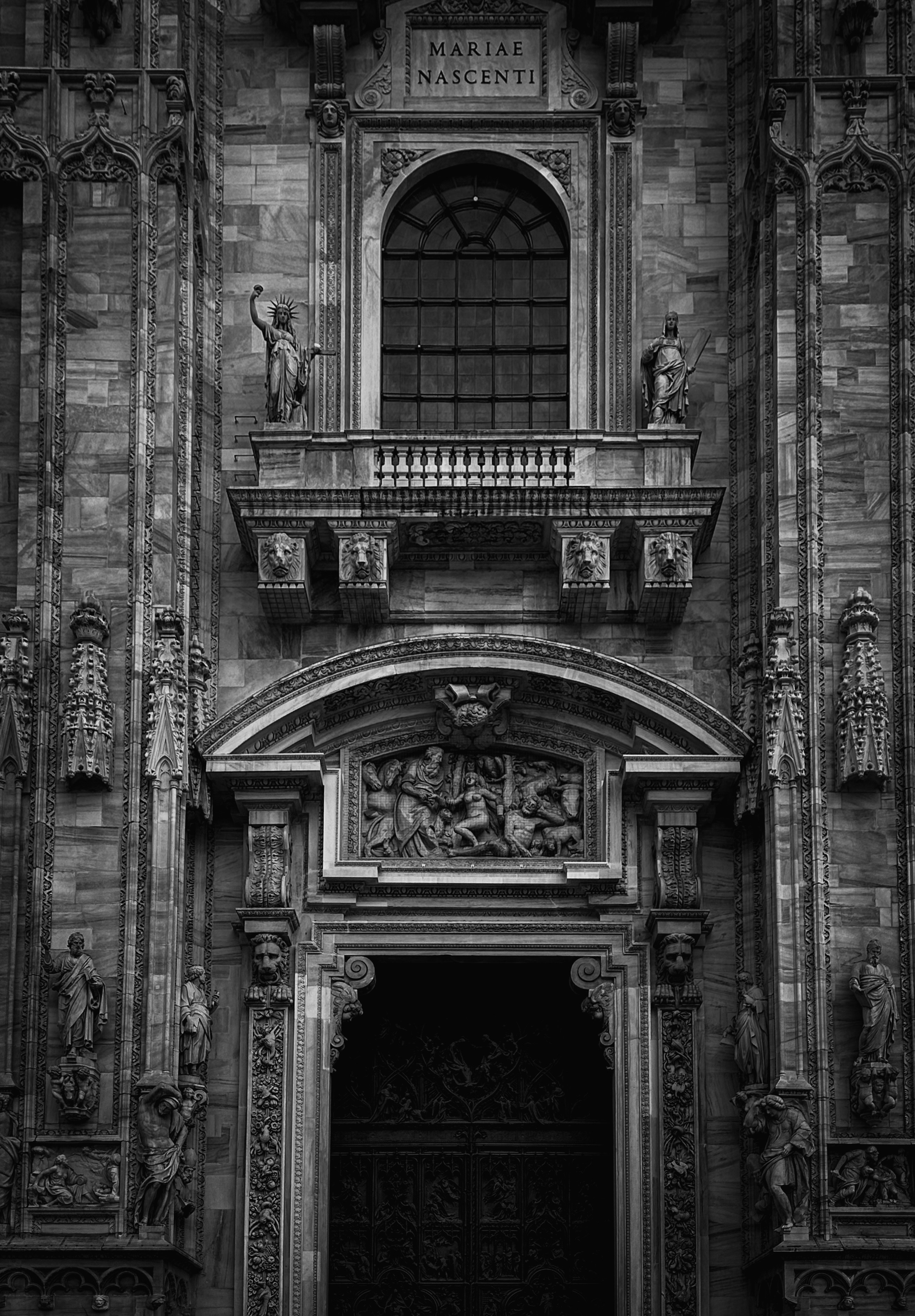A black and white photo of an old building