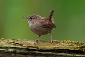 A small brown bird standing on a branch