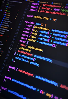 A computer screen with a bunch of code on it