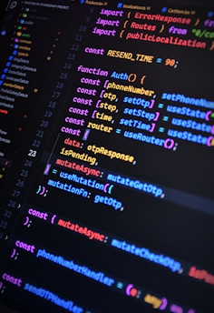 A computer screen with a bunch of code on it