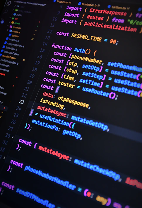A computer screen with a bunch of code on it