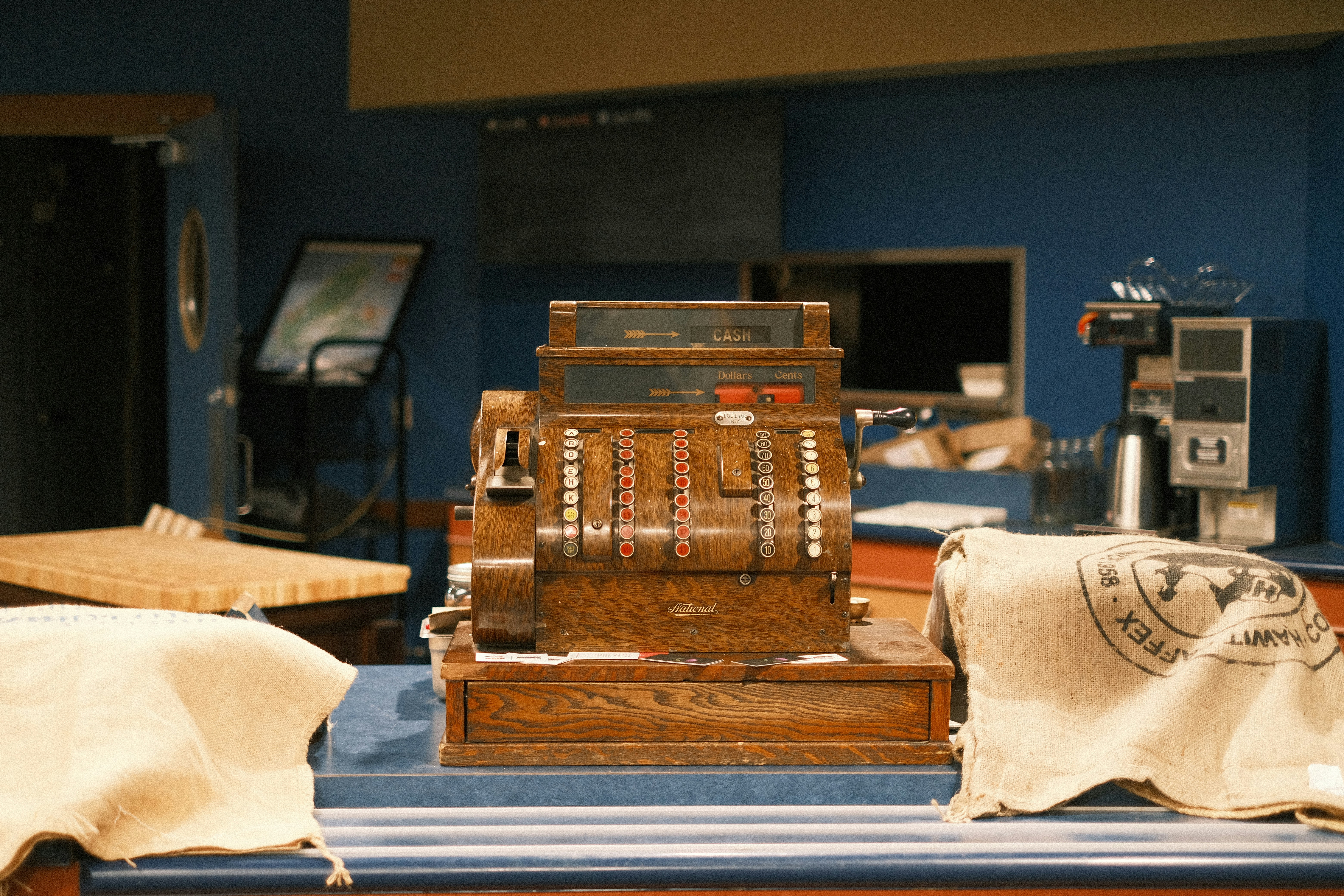 A room with a bunch of items on a table