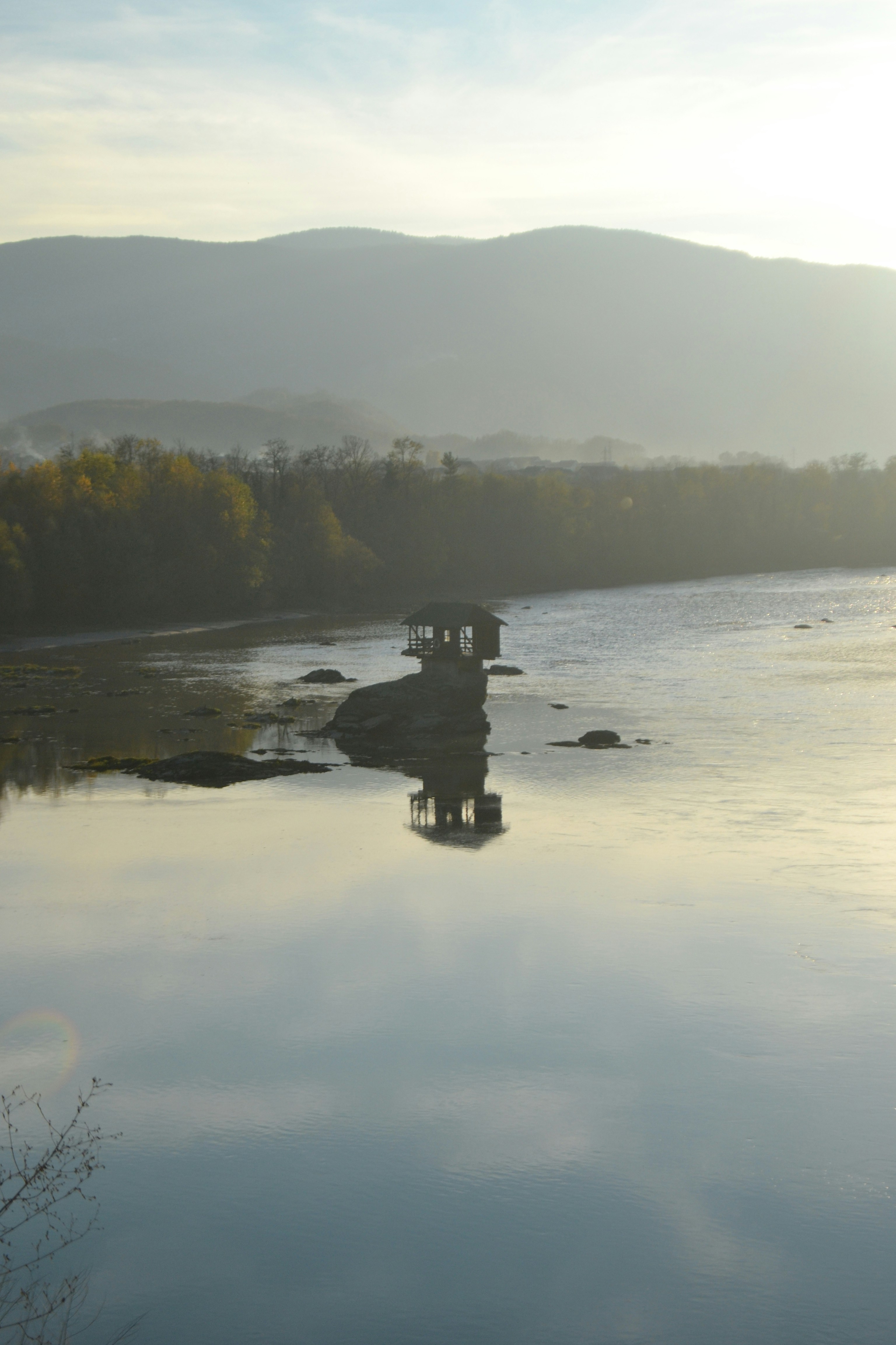 A body of water with a boat in it