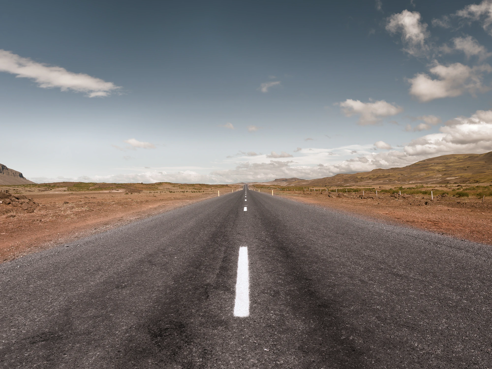 Wide open highway stretching toward the horizon