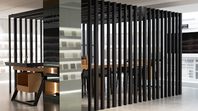 A room that has a bunch of metal bars on it