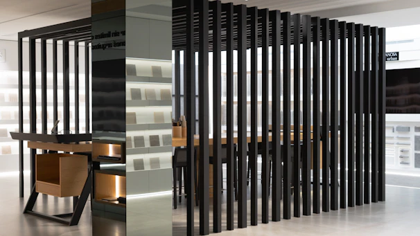 A room that has a bunch of metal bars on it