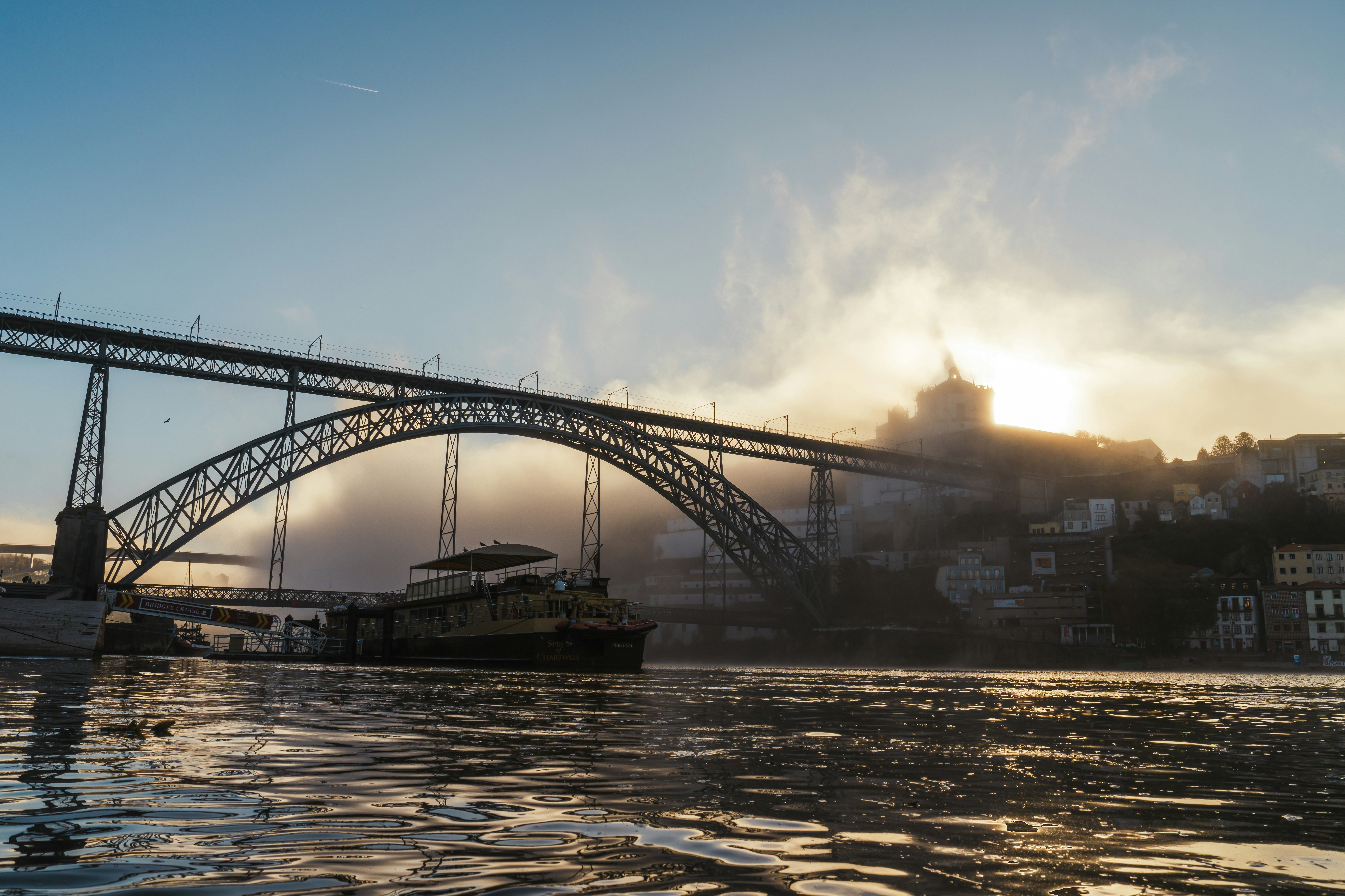 A large bridge spanning over a body of water