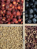 A bunch of different types of fruits and nuts